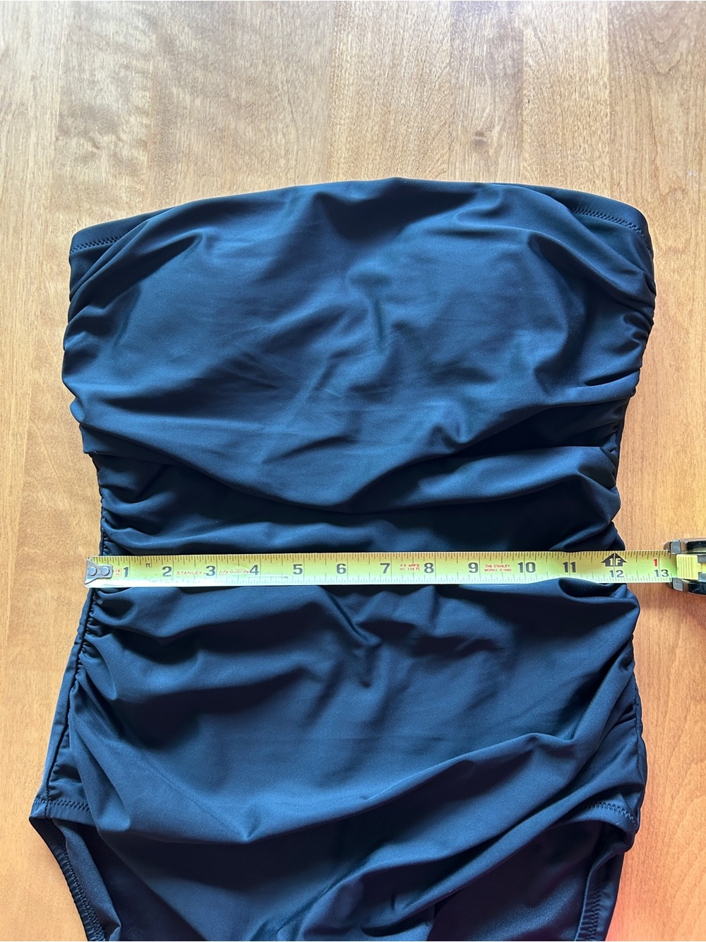 J.Crew Gemma Ruched Bandeau One-Piece Swimsuit. Black Size 8 Worn Once! - Picture 5 of 12